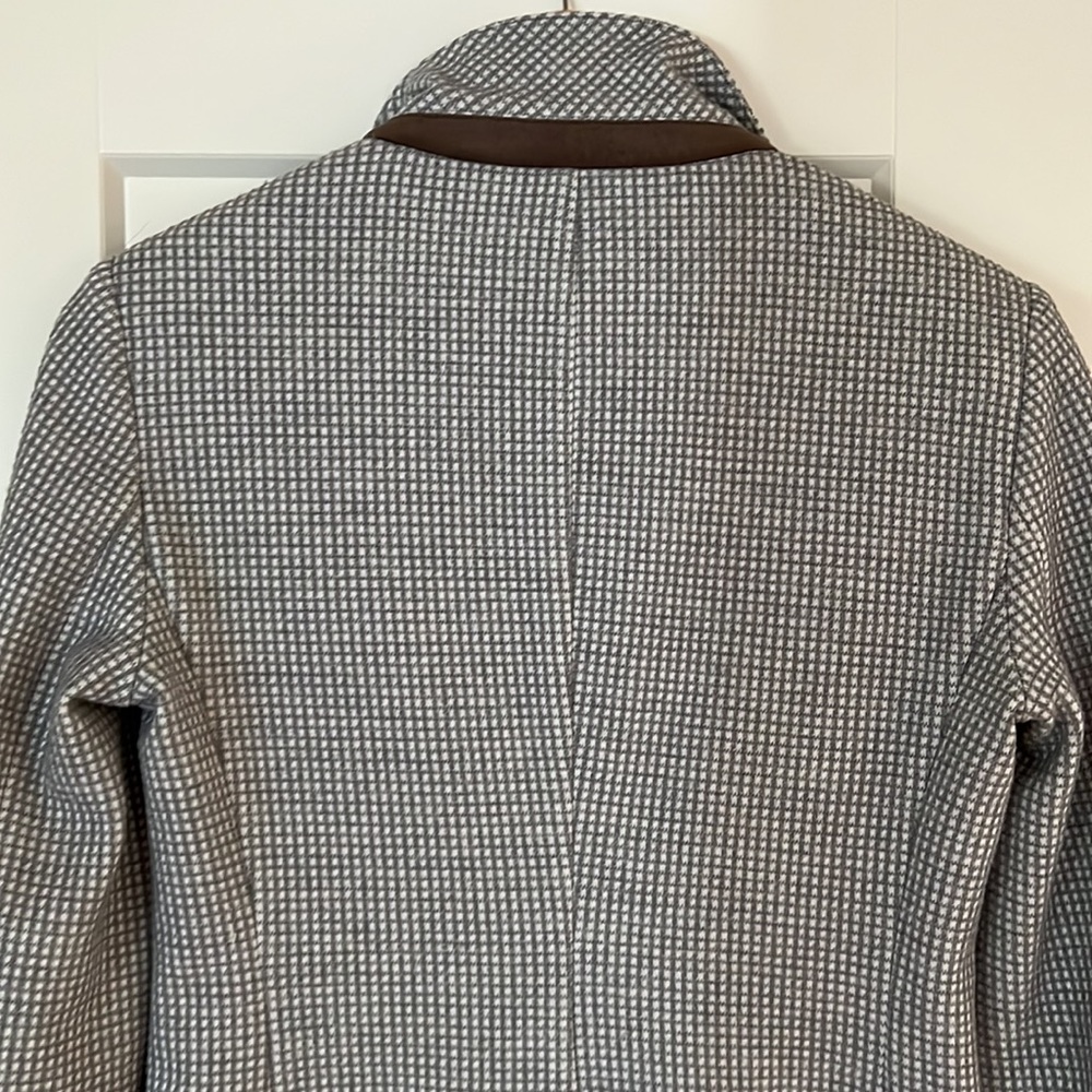 Grey Knit Eleventy Womens Waffle 2 Button Blazer - image 5